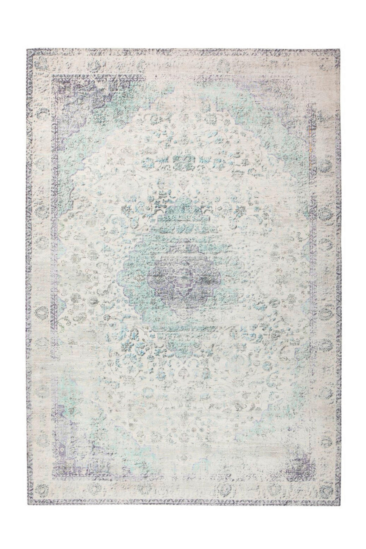 FLACHWEBETEPPICH 140/200 cm Vintage 8401 Elfenbein / Mint Creme, Mintgrün  - Creme/Mintgrün, KONVENTIONELL, Textil (140/200cm)