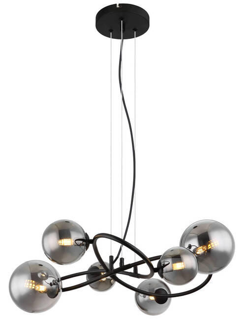 VISEČA LED-SVETILKA //3000 K/230 V/ - črna/prosojno, Design, kovina/umetna masa (62,2/58,8/120cm) - Globo