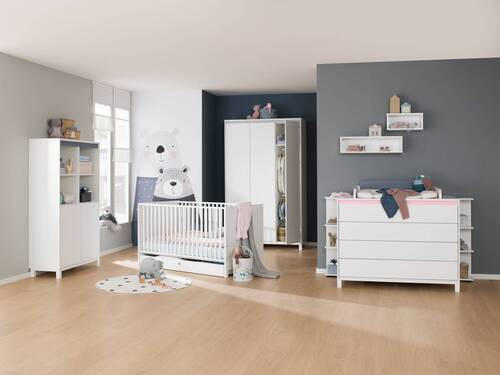 BABYREGAL Olli Standregal 2 Türen unten Weiß, Blau  - Blau/Weiß, Basics, Holzwerkstoff (94,8/159,9/40,1cm) - Paidi
