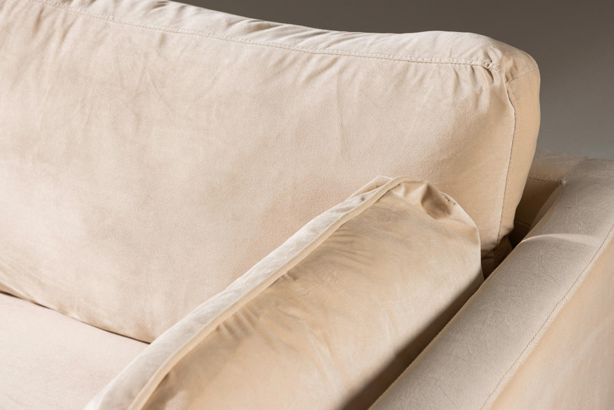 2-SITS SOFFA i metall, textil guldfärgad, beige  - beige/guldfärgad, Design, metall/textil (203/84/90cm) - Livetastic