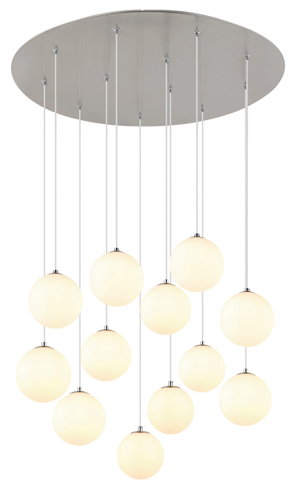 LED-HÄNGELEUCHTE 75/120 cm  - Opal/Schwarz, Design, Glas/Kunststoff (75/120cm)