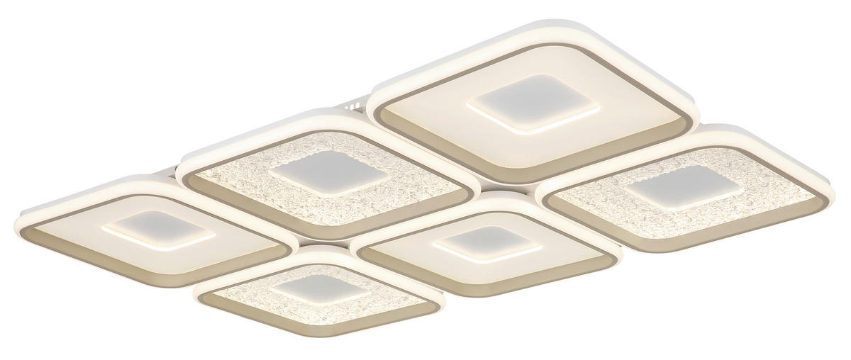 LED-DECKENLEUCHTE 100,1/67/7,8 cm   - Sandfarben/Klar, Design, Kunststoff/Metall (100,1/67/7,8cm) - Globo