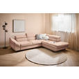 ECKSOFA in Webstoff Altrosa  - Schwarz/Altrosa, Design, Textil/Metall (280/235cm) - Hom`in