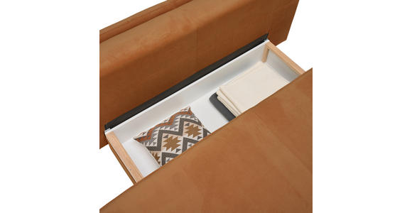 BOXSPRINGSOFA Cord Rostfarben - Rostfarben/Schwarz, Design, Textil/Metall (200/100/108cm) - Novel