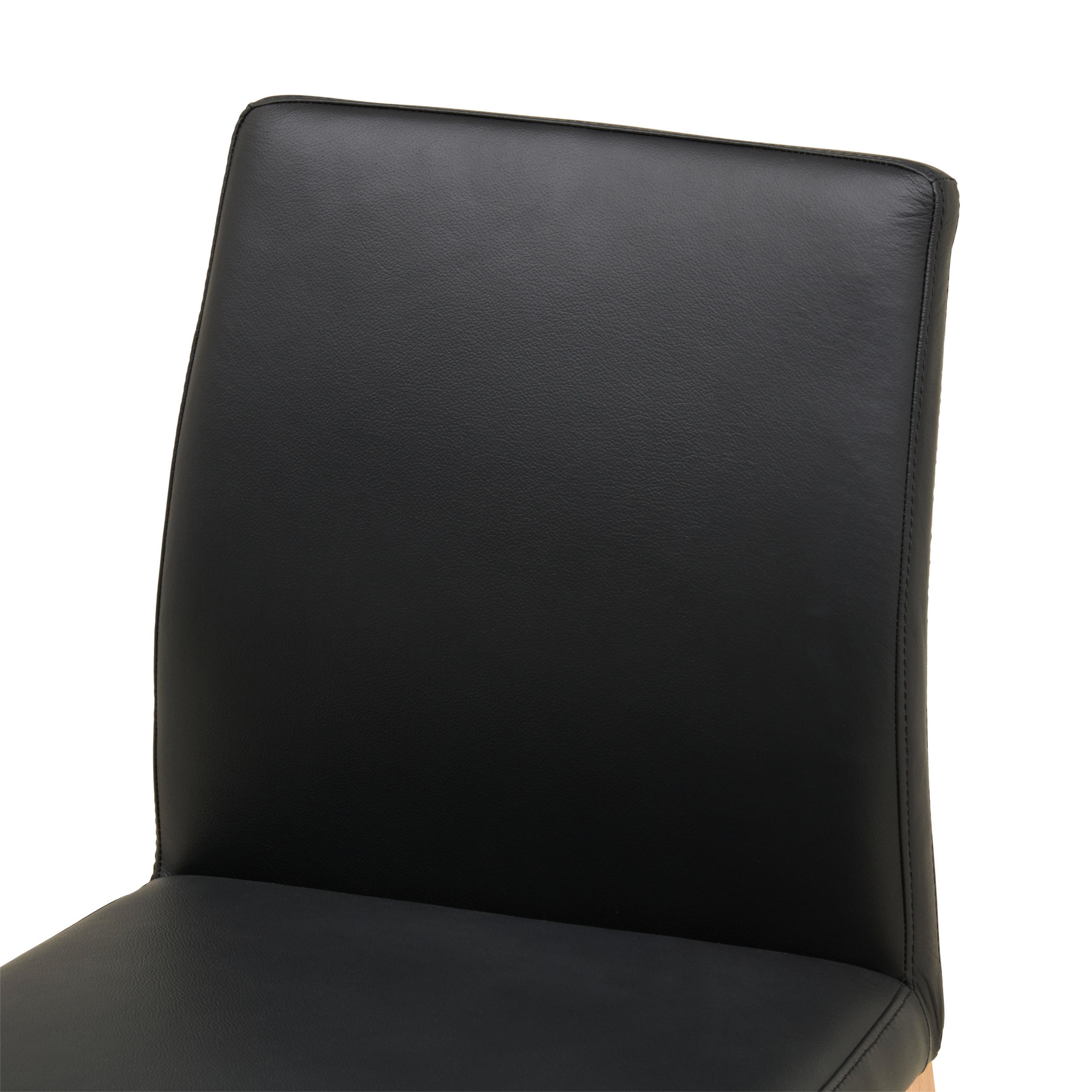 Thumbnail - Livetastic Stuhl, Schwarz, Leder, Echtleder, Büffelleder, Eiche, eckig, 48.5x86.5x60 cm, Esszimmer, Stühle, Esszimmerstü...