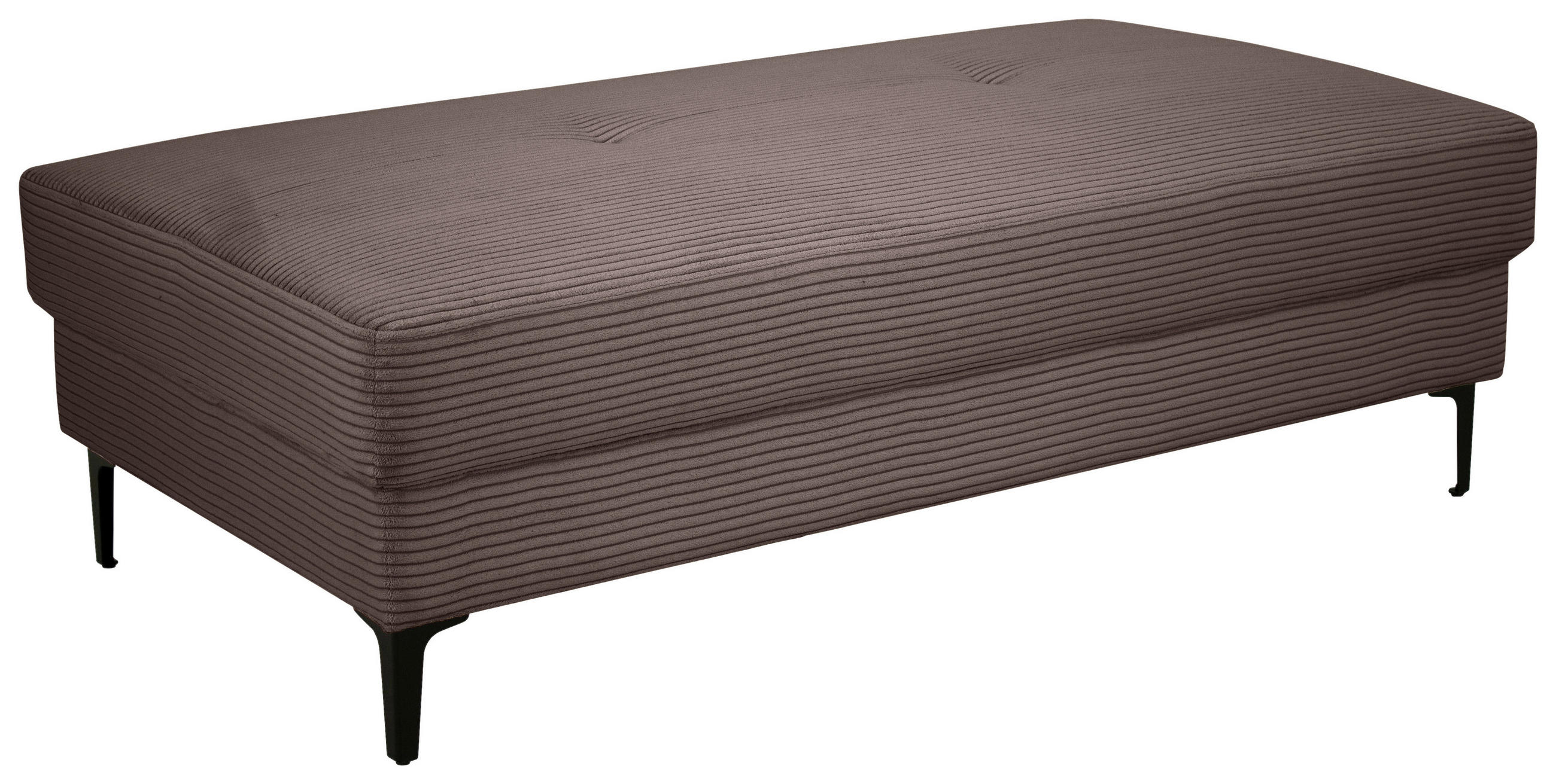 HOCKER Velours Dunkelbraun  - Dunkelbraun/Schwarz, Design, Textil/Metall (140/45/80cm) - Xora