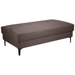 HOCKER Velours Dunkelbraun  - Dunkelbraun/Schwarz, Design, Textil/Metall (140/45/80cm) - Xora