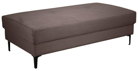 HOCKER Velours Dunkelbraun  - Dunkelbraun/Schwarz, Design, Textil/Metall (140/45/80cm) - Xora