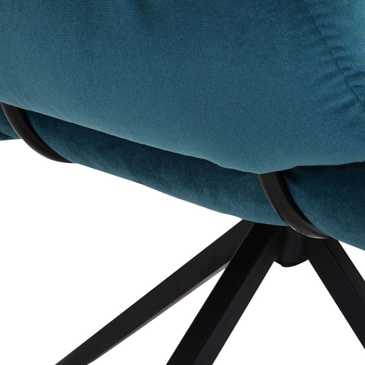 SCAUN CU BRAȚE in negru, turcoaz  - turcoaz/negru, Design, metal/textil (68/88/66cm) - Landscape