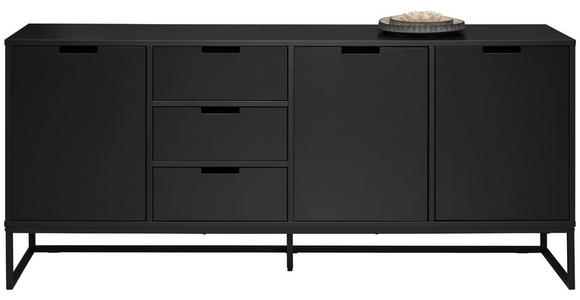 SIDEBOARD in 180/79/40 cm - Anthrazit/Schwarz, Design, Holzwerkstoff/Metall (180/79/40cm) - Novel