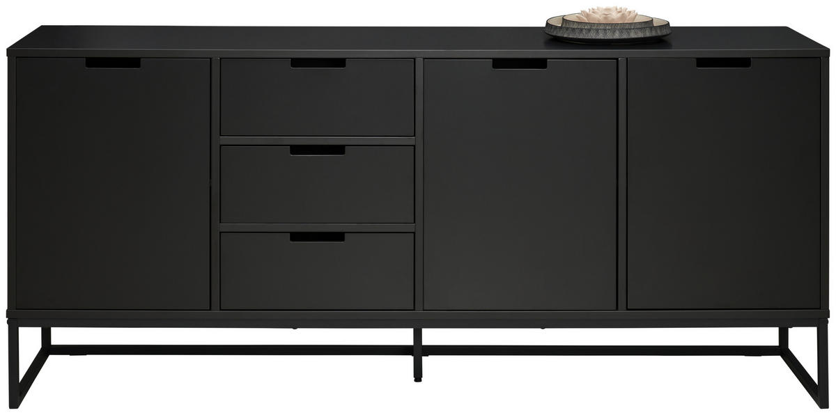 SIDEBOARD 180/79/40 cm  in Anthrazit, Schwarz  - Anthrazit/Schwarz, Design, Holzwerkstoff/Metall (180/79/40cm) - Novel