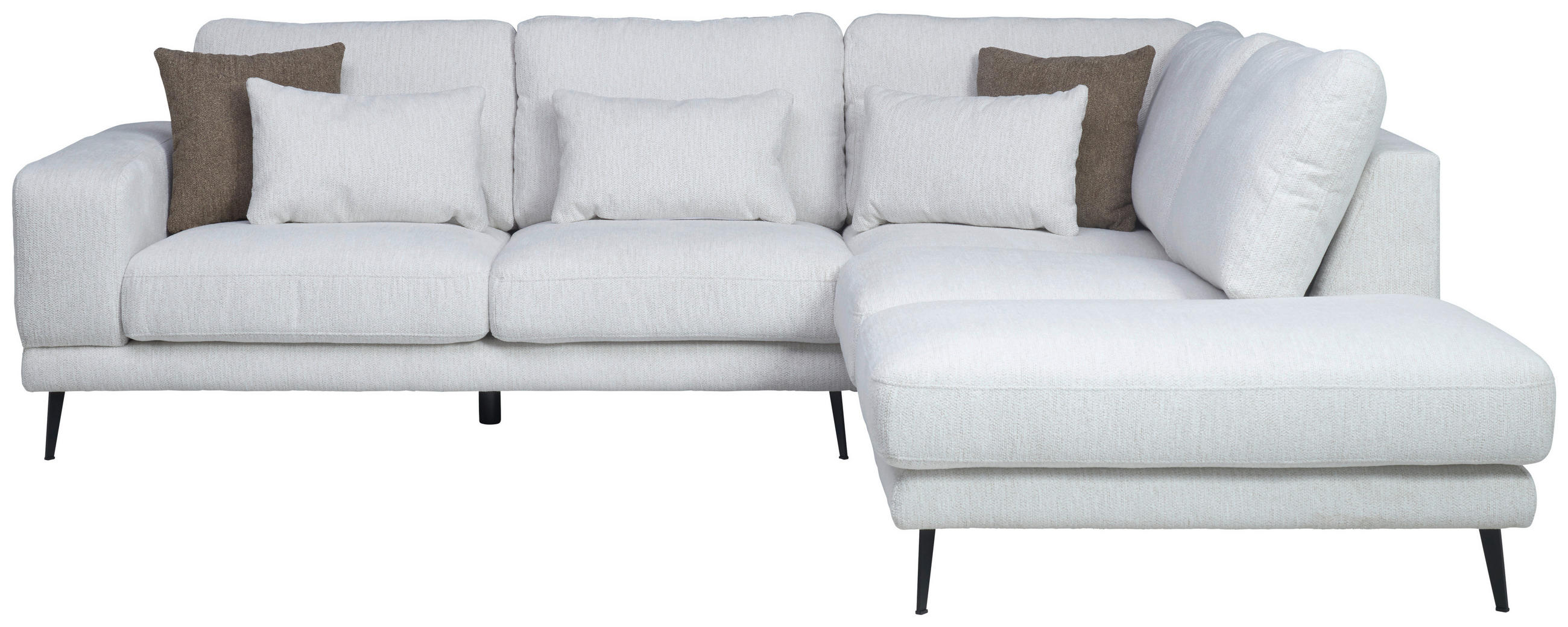 ECKSOFA Beige Struktur  - Beige/Schwarz, KONVENTIONELL, Textil/Metall (280/237cm) - Cantus