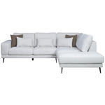 ECKSOFA Beige Struktur  - Beige/Schwarz, KONVENTIONELL, Textil/Metall (280/237cm) - Cantus