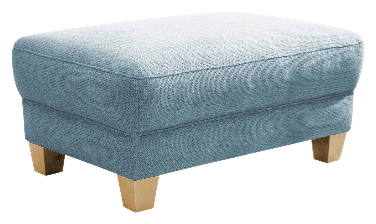 HOCKER Flachgewebe Hellblau  - Naturfarben/Hellblau, KONVENTIONELL, Holz/Textil (101/45/66cm) - Sit & More