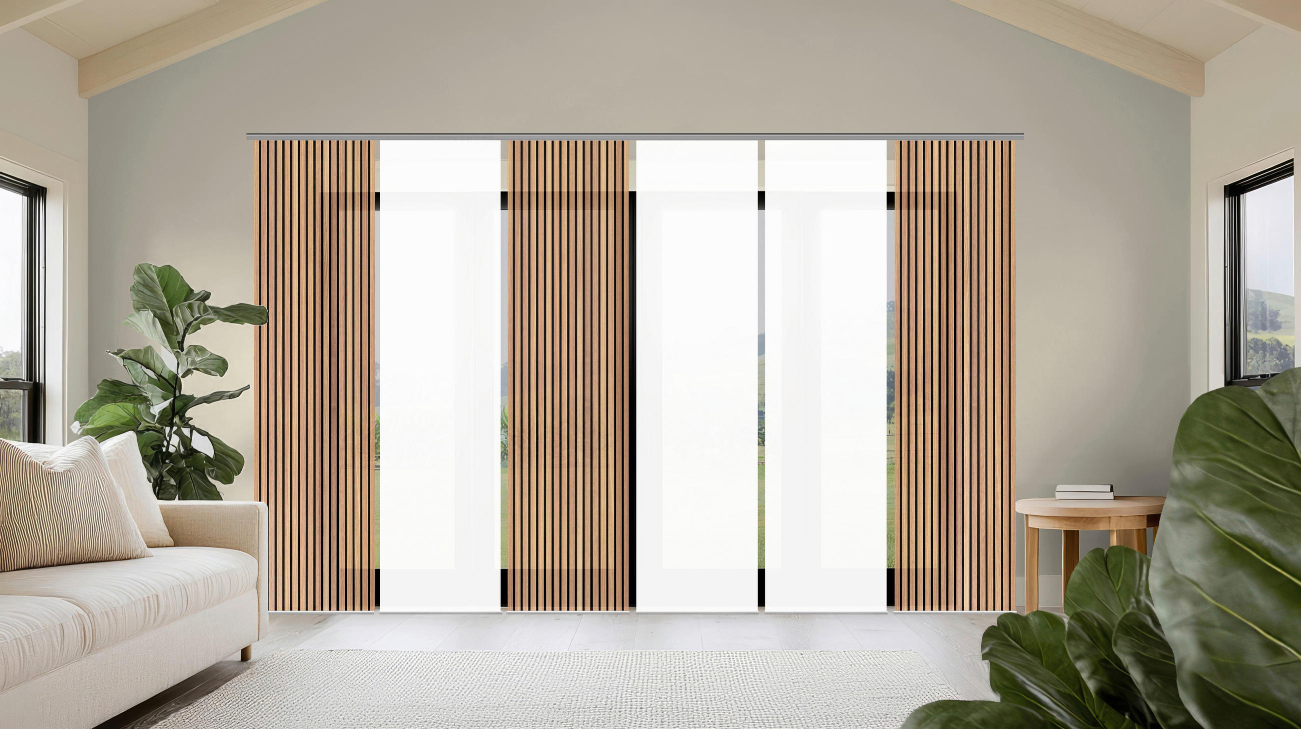 FLÄCHENVORHANG  6 Stück  blickdicht  60/245 cm   - Braun, Trend, Textil (60/245cm)