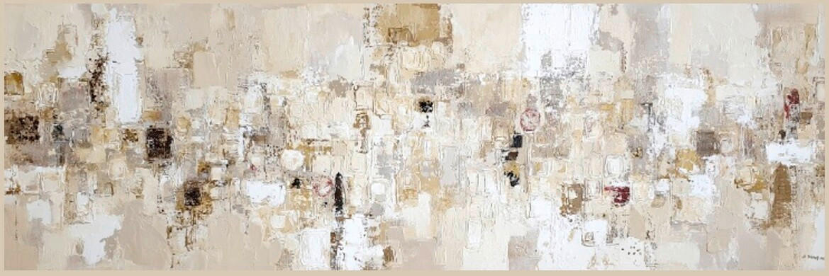 Euroart Metallbild Delicate Abstraction I - Haptic Effect Mehrfarbig 60x180x4 cm
