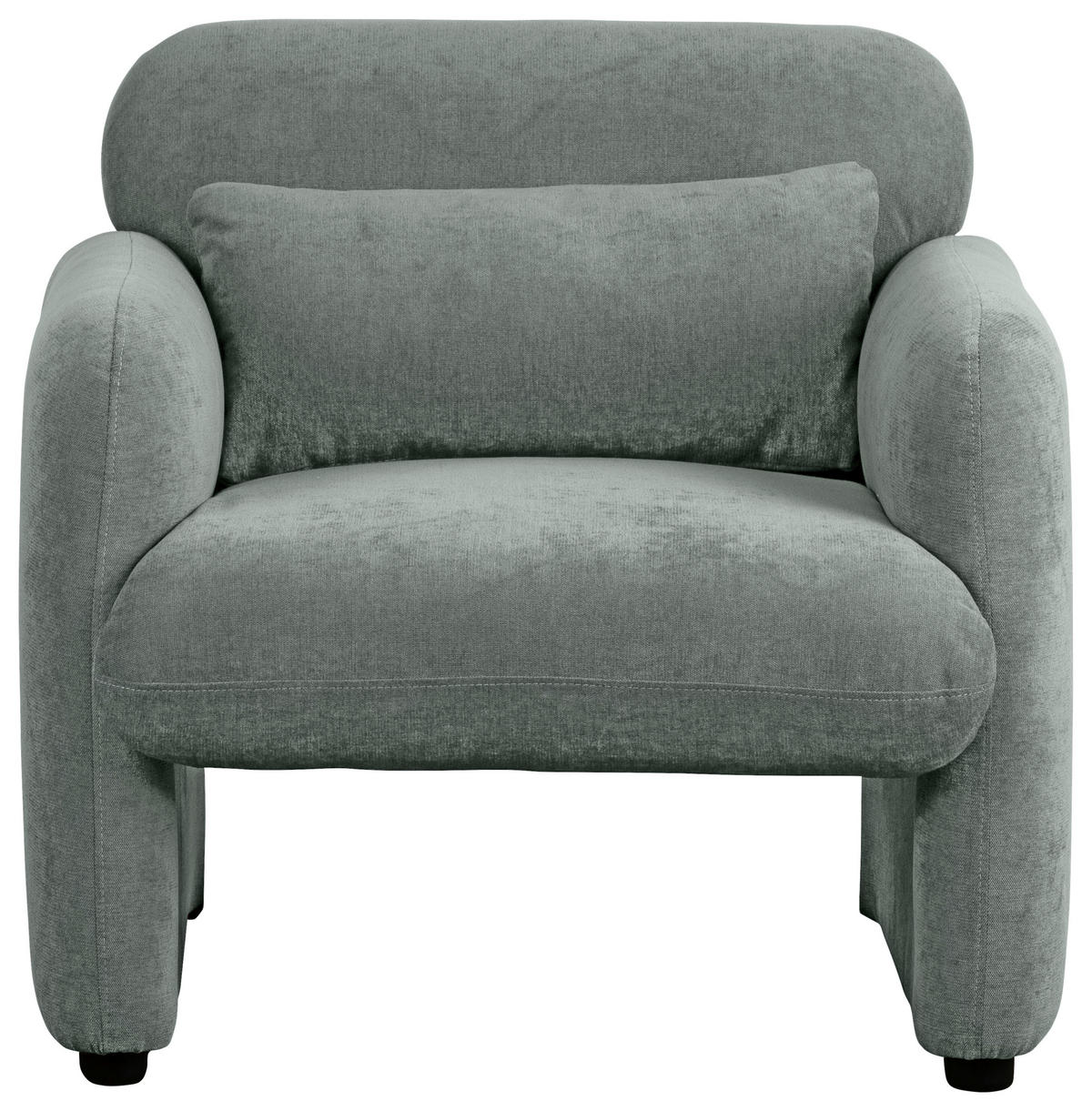 SESSEL in Samt Grau  - Schwarz/Grau, Design, Kunststoff/Textil (83/83/76cm) - MID.YOU