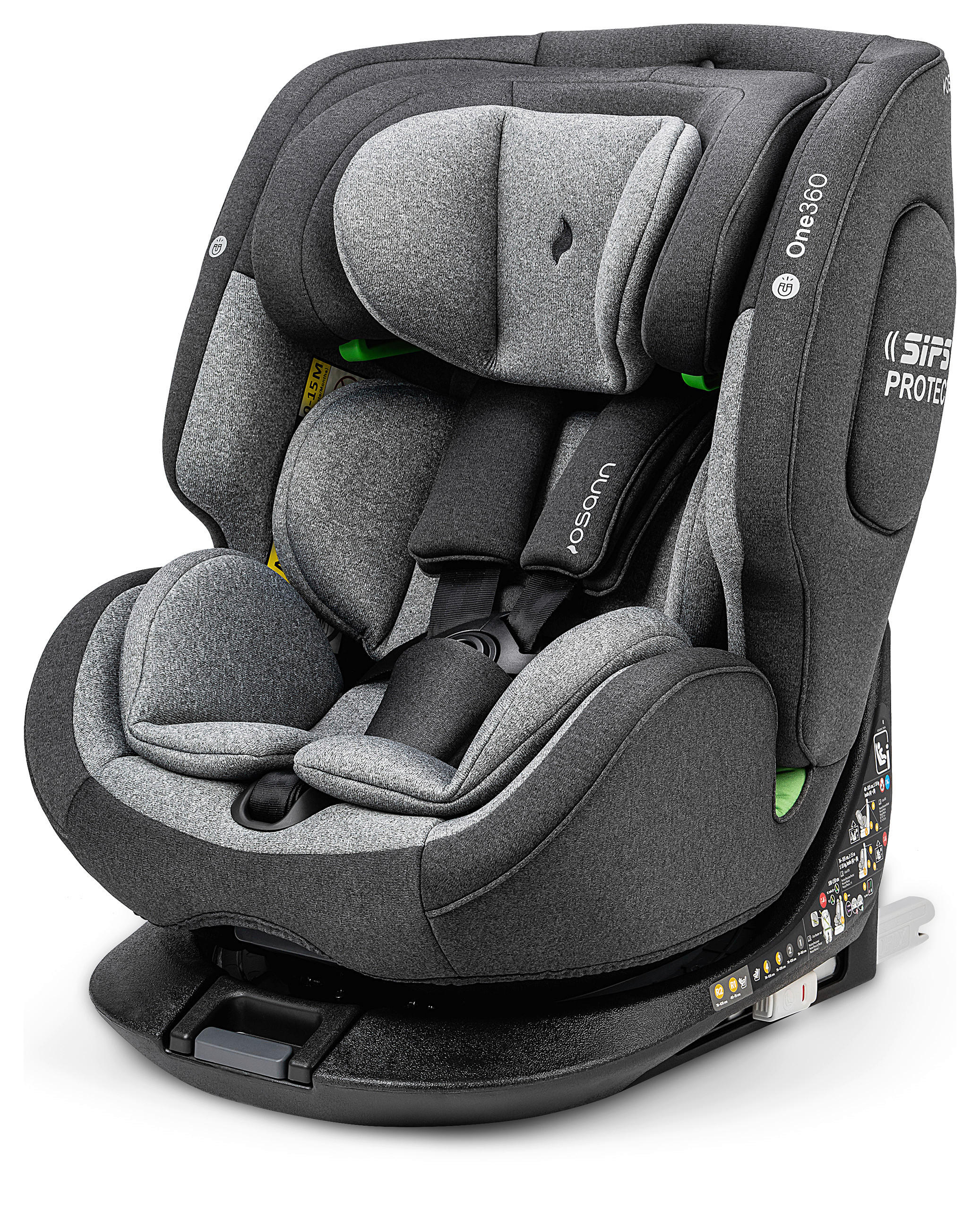 REBOARDER-KINDERSITZ ONE360 S ECE R 129 i-SIZE  - Dunkelgrau/Hellgrau, Basics, Kunststoff/Textil (43/58/48cm) - Osann