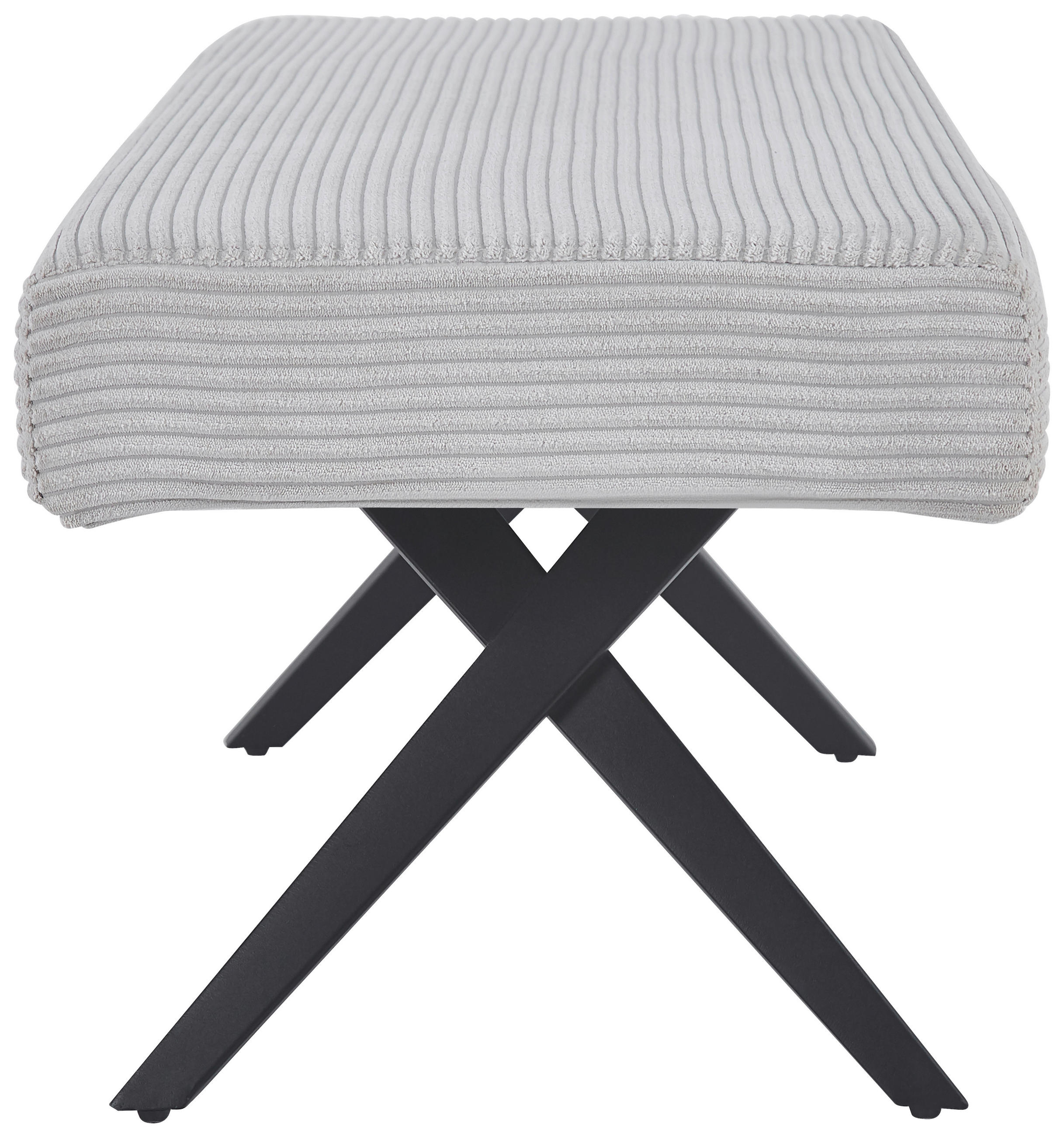 SITZBANK in Metall, Textil Beige - Beige/Schwarz, KONVENTIONELL, Textil/Metall (140/49/47cm) - MID.YOU