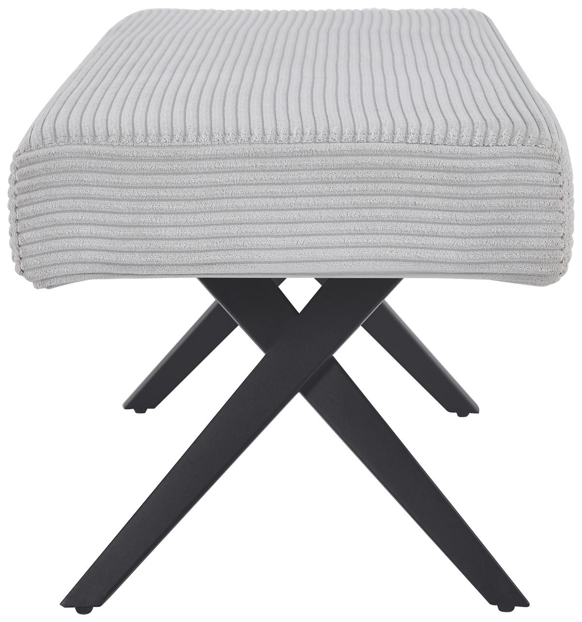 SITZBANK in Metall, Textil Beige  - Beige/Schwarz, KONVENTIONELL, Textil/Metall (140/49/47cm) - MID.YOU