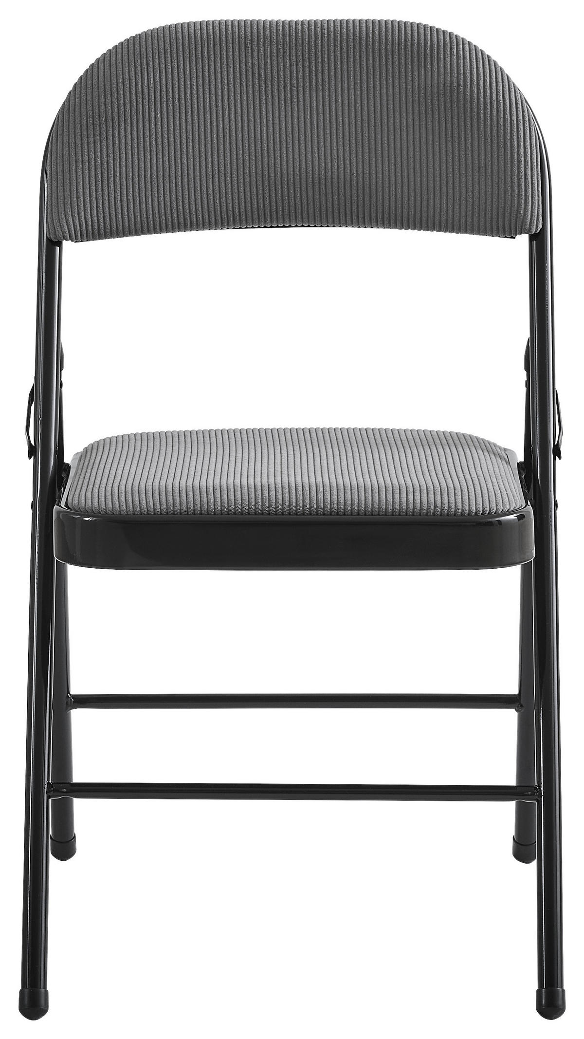 KLAPPSTUHL in Metall, Textil Grau, Schwarz  - Schwarz/Grau, Basics, Textil/Metall (46,5/79/47cm) - Boxxx