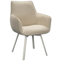 ARMLEHNSTUHL  Sitzfläche 180° drehbar, automatische Rückholfunktion Mikrofaser  Beige  - Beige, Design, Textil/Metall (64/88/63cm) - Milino