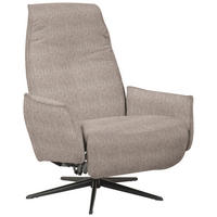 RELAXSESSEL Teddystoff Relaxfunktion    - Hellbraun/Schwarz, Design, Textil/Metall (76/103/86cm) - Welnova