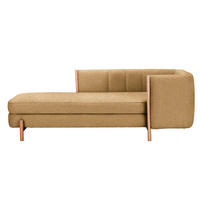 RÉCAMIERE Currygelb Plüsch  - Currygelb/Naturfarben, Design, Holz/Textil (216/90/109cm) - Niels Andersson