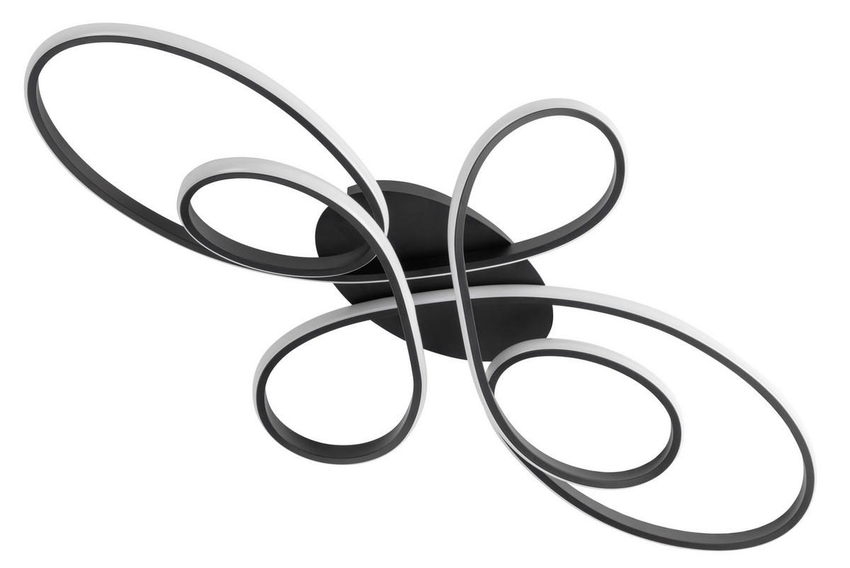 LED-DECKENLEUCHTE   - Schwarz, Design, Kunststoff/Metall (88l) - Novel