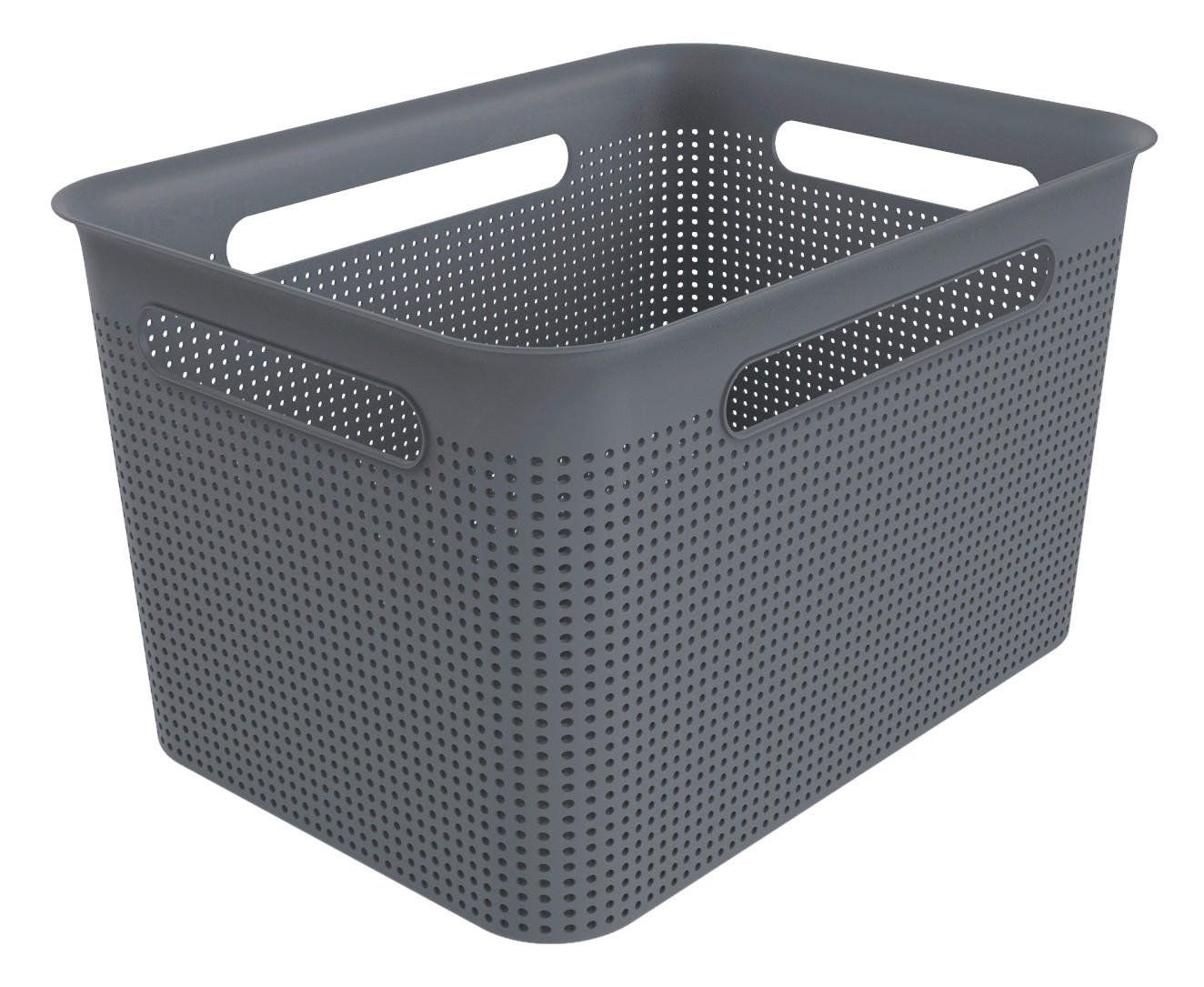 KOŠARA ZA REGAL  36/26,2/21,1 cm       - antracit, Basics, plastika (36/26,2/21,1cm) - Rotho