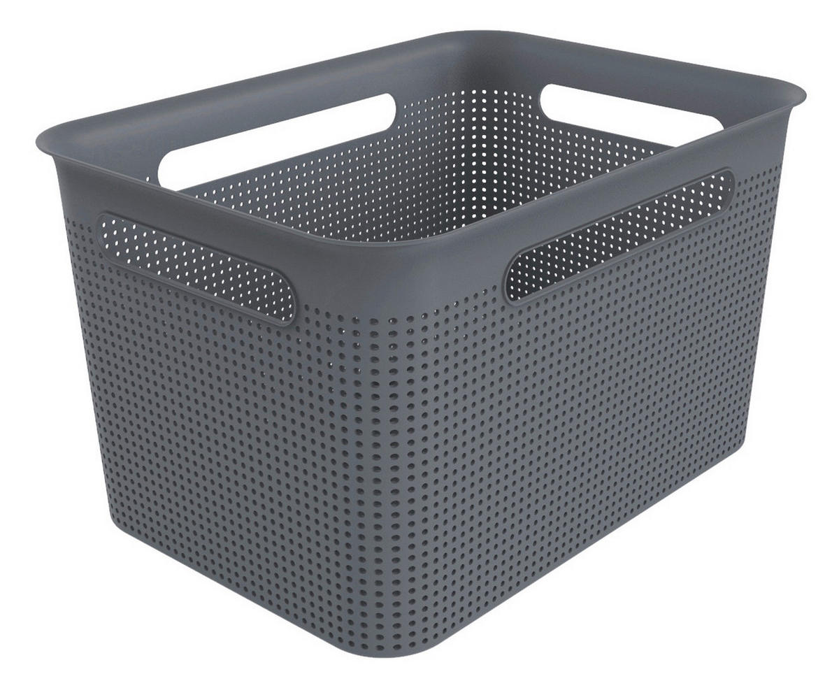 KOŠARA ZA REGAL  36/26,2/21,1 cm       - antracit, Basics, plastika (36/26,2/21,1cm) - Rotho