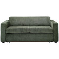 SCHLAFSOFA  mit Typenauswahl, Liegefunktion, Schlafen auf Sitzhöhe, Rücken echt Chenille Olivgrün  - Schwarz/Olivgrün, KONVENTIONELL, Kunststoff/Textil (198/81/97,5cm) - Carryhome