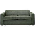 SCHLAFSOFA  mit Typenauswahl, Liegefunktion, Schlafen auf Sitzhöhe, Rücken echt Chenille Olivgrün  - Schwarz/Olivgrün, KONVENTIONELL, Kunststoff/Textil (198/81/97,5cm) - Carryhome