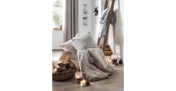 FELLKISSEN 50/50 cm - Grau, KONVENTIONELL, Textil (50/50cm) - Novel