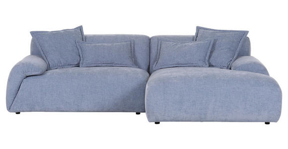 ECKSOFA  in Flachgewebe Blau  274/174 cm  - Blau/Schwarz, KONVENTIONELL, Kunststoff/Textil (274/174cm) - Carryhome