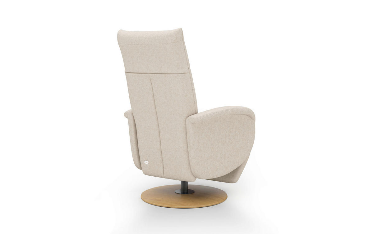 RELAXSESSEL Flachgewebe Kopfteilverstellung, Rücken echt    - Eichefarben/Creme, KONVENTIONELL, Holzwerkstoff/Textil (75/112/82cm) - Sit & More