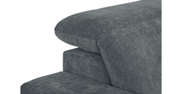 ECKSOFA Grau Chenille Kopfteilverstellung, Sitztiefenverstellung  - Schwarz/Grau, Design, Textil/Metall (307/243cm) - Xora