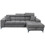 ECKSOFA Anthrazit Chenille  - Anthrazit/Schwarz, KONVENTIONELL, Kunststoff/Textil (268/172cm) - Carryhome