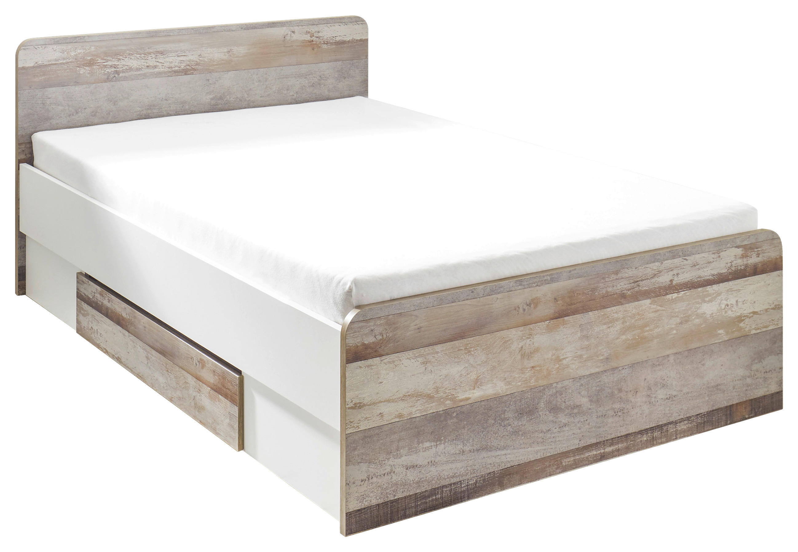 STAURAUMBETT 140/200 cm  in Braun, Grau, Weiß  - Schwarz/Braun, MODERN, Holzwerkstoff/Kunststoff (140/200cm) - MID.YOU