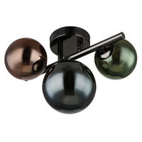 LED FALILÁMPA - olajkék/bronzszínű, Design, Üveg/fém (28/20/19cm)