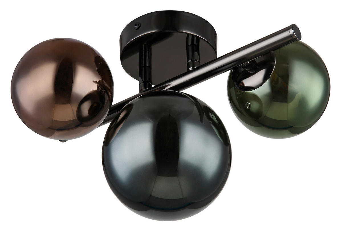 LED FALILÁMPA - olajkék/bronzszínű, Design, Üveg/fém (28/20/19cm)