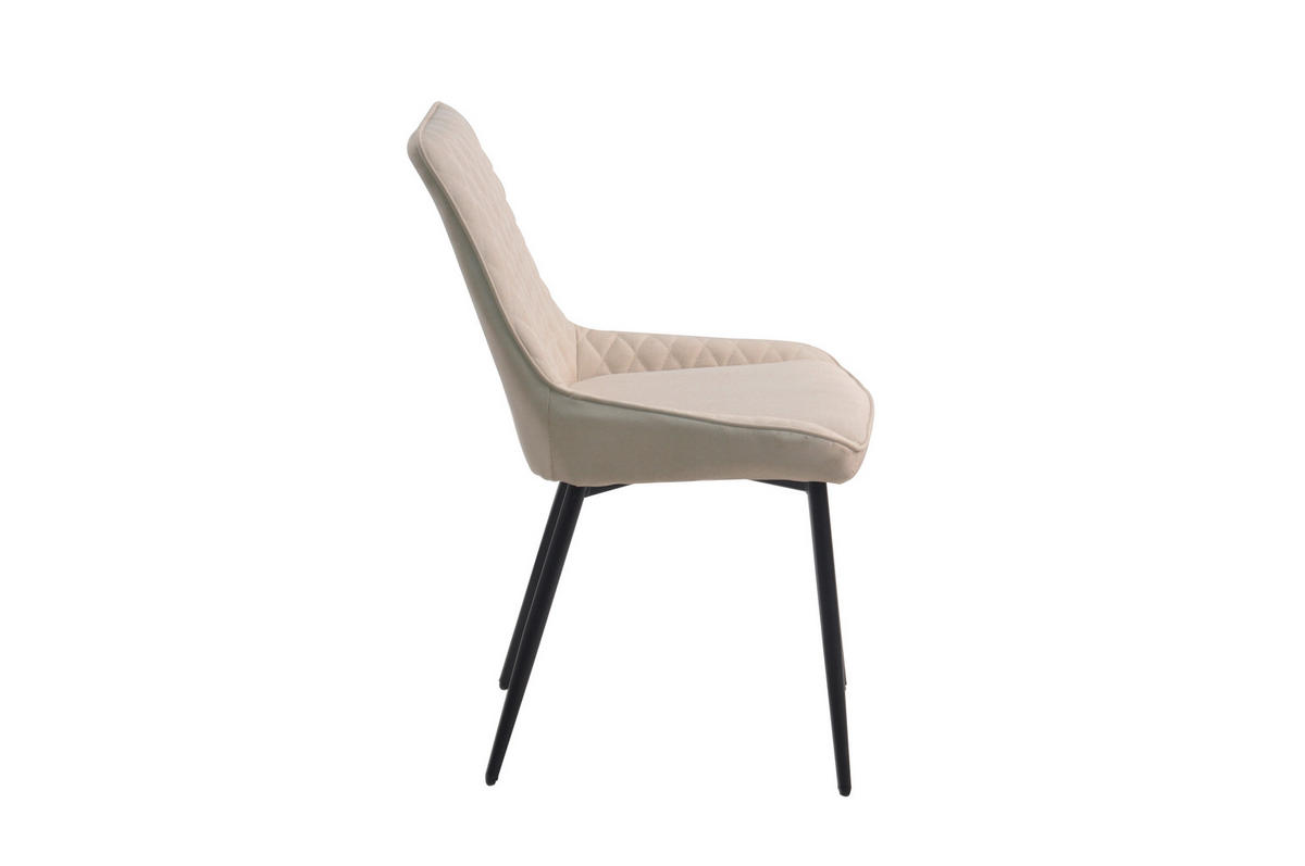 STUHL-SET 2 Stück  in  - Beige/Schwarz, Design, Textil/Metall (52/86/56cm) - Livetastic