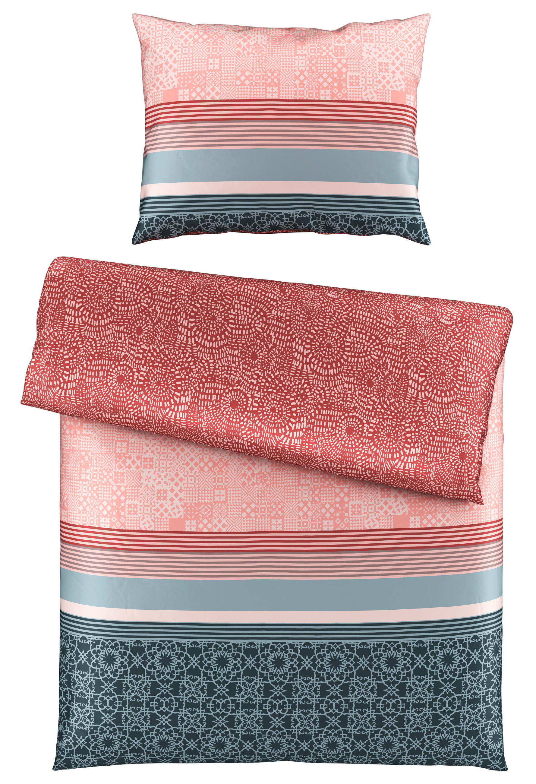 Esposa POSTEĽNÁ BIELIZEŇ, satén, modrá, ružová, 140/200 cm