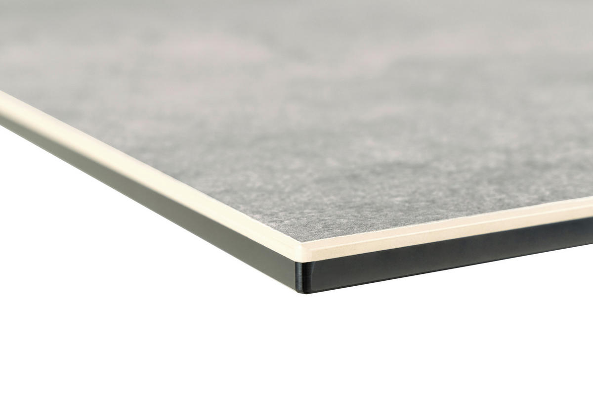 ESSTISCH in Keramik 200/100/75,5 cm  - Schwarz/Grau, Design, Keramik/Metall (200/100/75,5cm) - MID.YOU