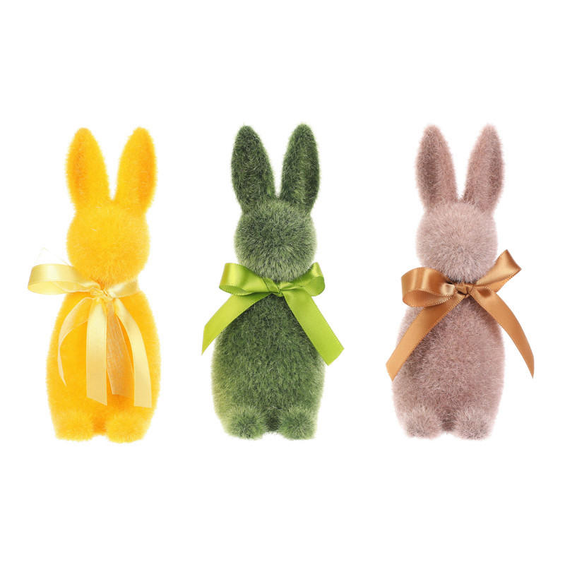 DEKORAČNÍ ZAJÍC - vícebarevná, Basics, plast (6/16/7cm)