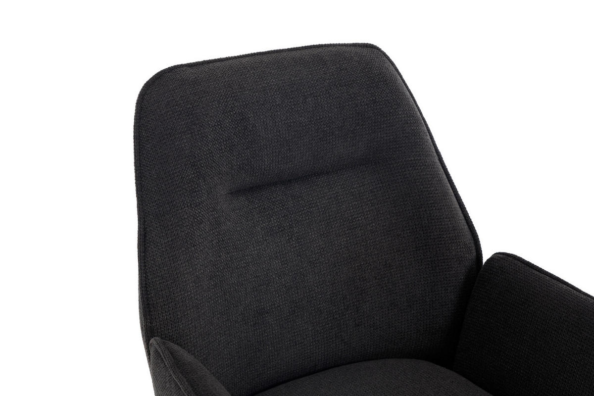 ARMLEHNSTUHL  Sitzfläche 180° drehbar, automatische Rückholfunktion Chenille  - Edelstahlfarben/Anthrazit, MODERN, Textil/Metall (60/89/64cm) - Livetastic