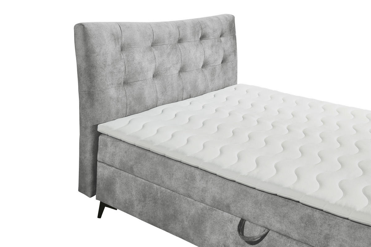BOXBETT 180/200 cm  in Grau  - Schwarz/Grau, MODERN, Holzwerkstoff/Kunststoff (180/200cm) - MID.YOU