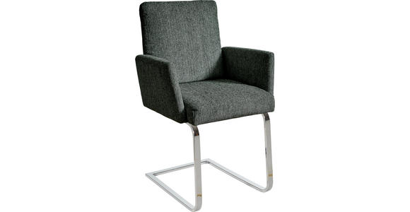 ARMLEHNSTUHL in Stahl Flachgewebe - Türkis/Chromfarben, Design, Textil/Metall (60/92/60cm) - Dieter Knoll