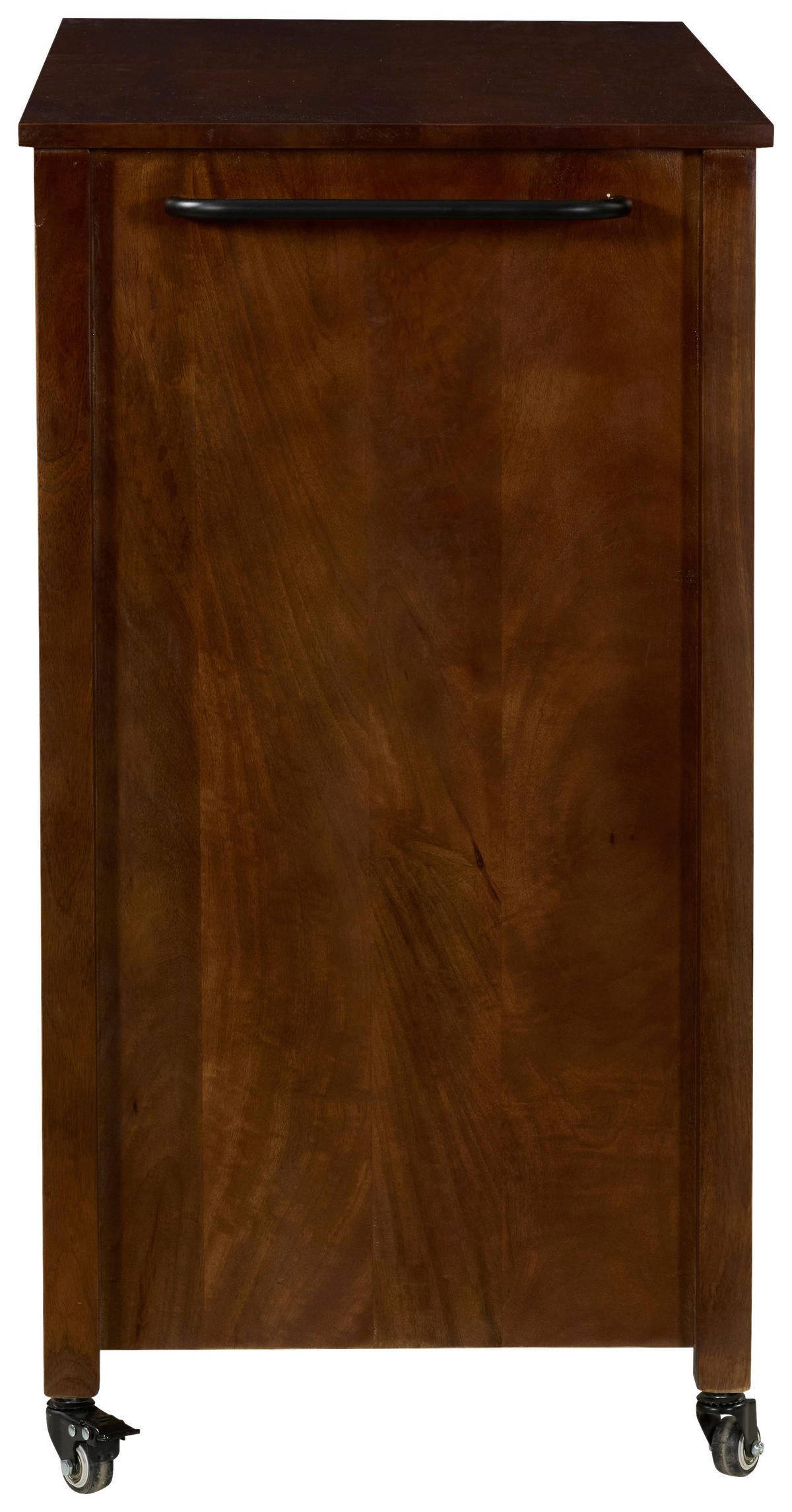 SERVIERWAGEN Mangoholz vollmassiv Walnussfarben  - Walnussfarben, Natur, Holz/Kunststoff (100/90/48cm) - Livetastic