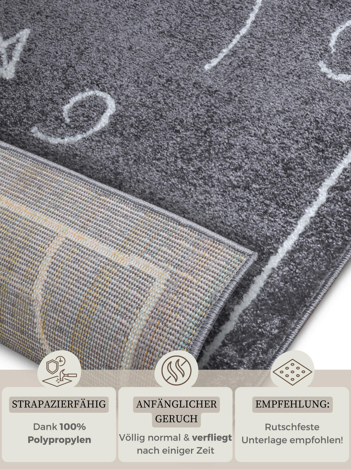 KINDERTEPPICH 160/235/235 cm Adventures  - Dunkelgrau, Design, Kunststoff/Textil (160/235/235cm)